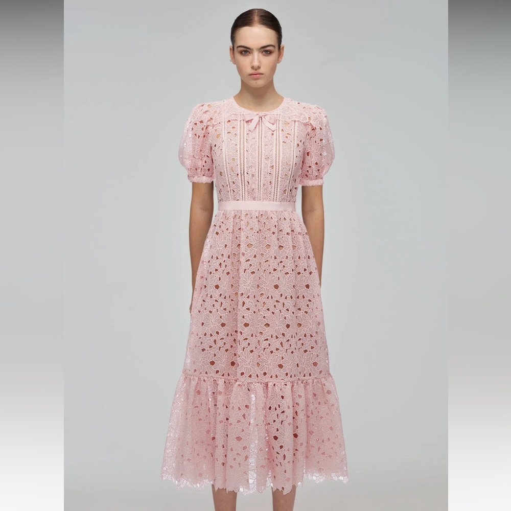 NWOT Blush Guipure Midi Dress UK 14 US 10
